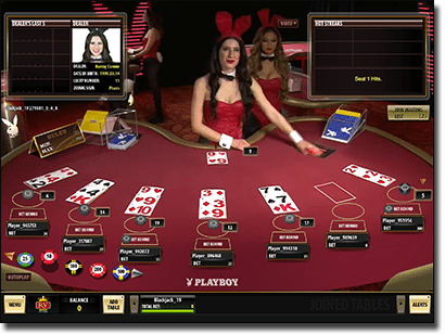 Play Blackjack with Playboy Bunny live dealers by Microgaming