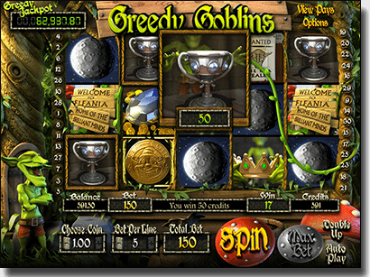 Play Greedy Goblins 3D animated slots by BetSoft